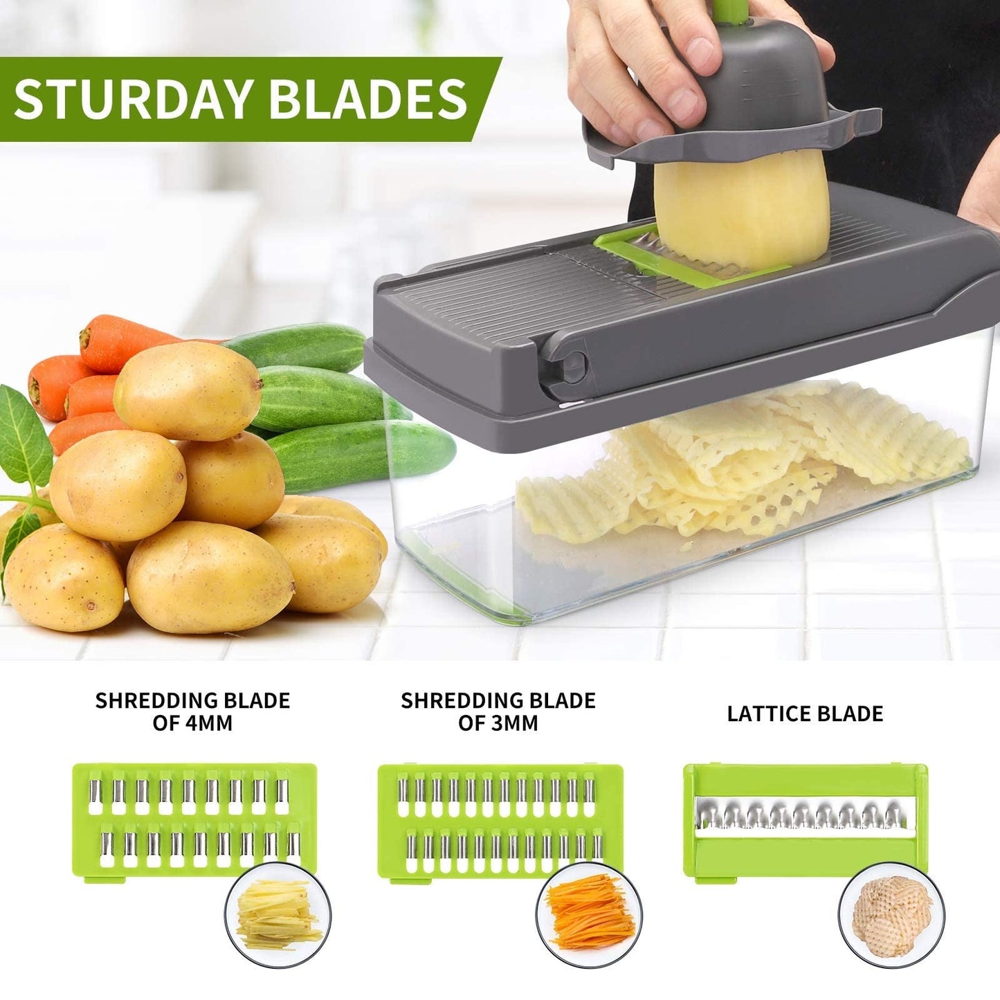 Multifunctional Vegetable Cutter Food Cutter Potato Cutter, Egg Separator Slicer - Medaid International