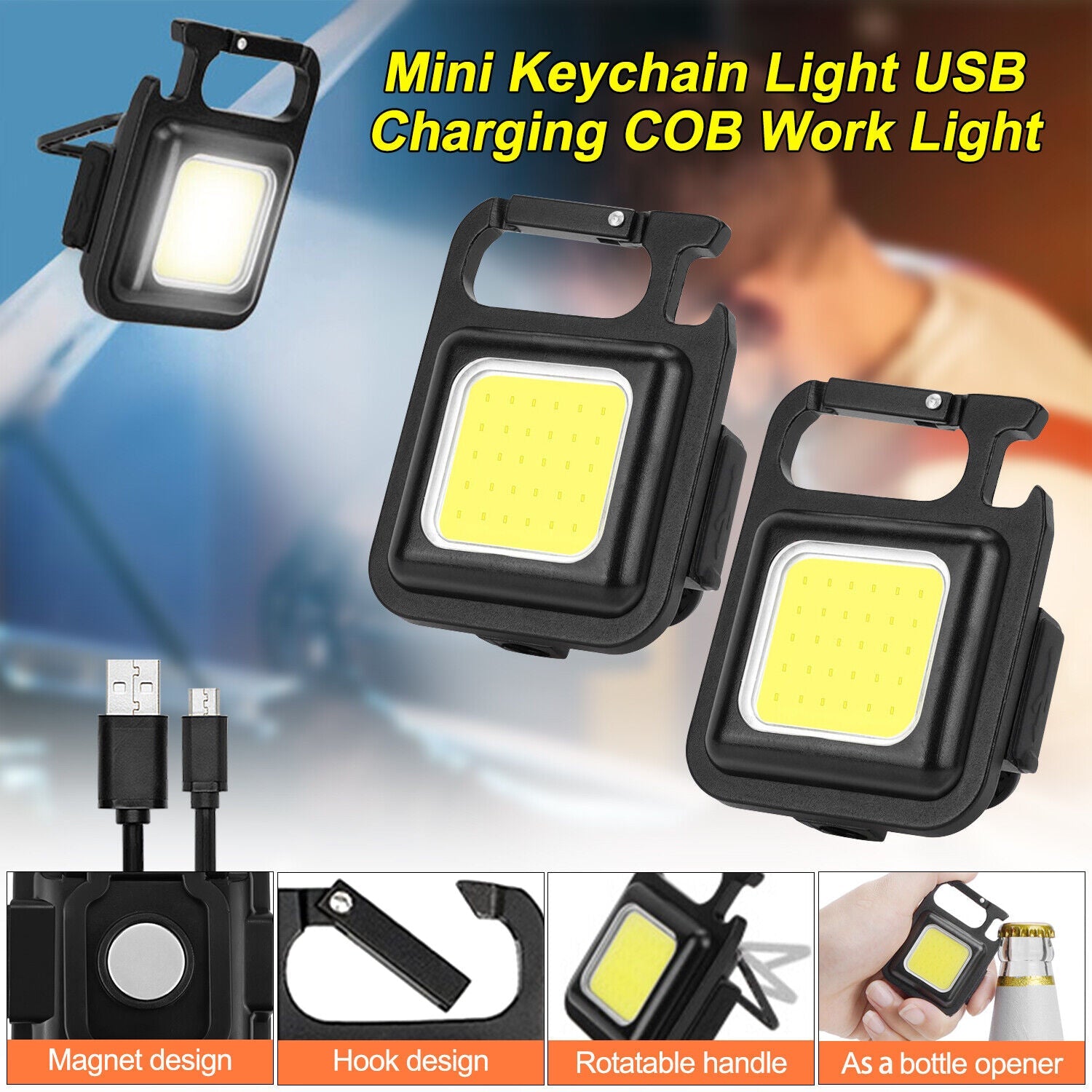 Mini Usb Rechargeable Keychain Flashlight - Medaid International