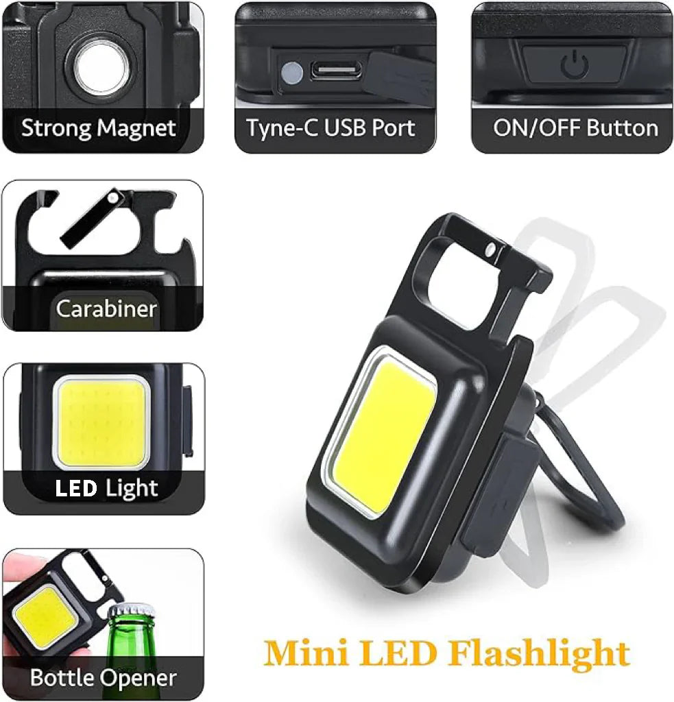 Mini Usb Rechargeable Keychain Flashlight - Medaid International