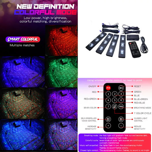 4 Pcs Crystal LED Strip Lights Bulbs With 7 Color Control RGB - Medaid International
