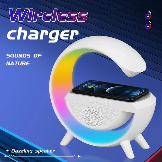 Wireless Charging Bedside LED Night Light, Bluetooth Speaker Lamp BT2301 - Medaid International