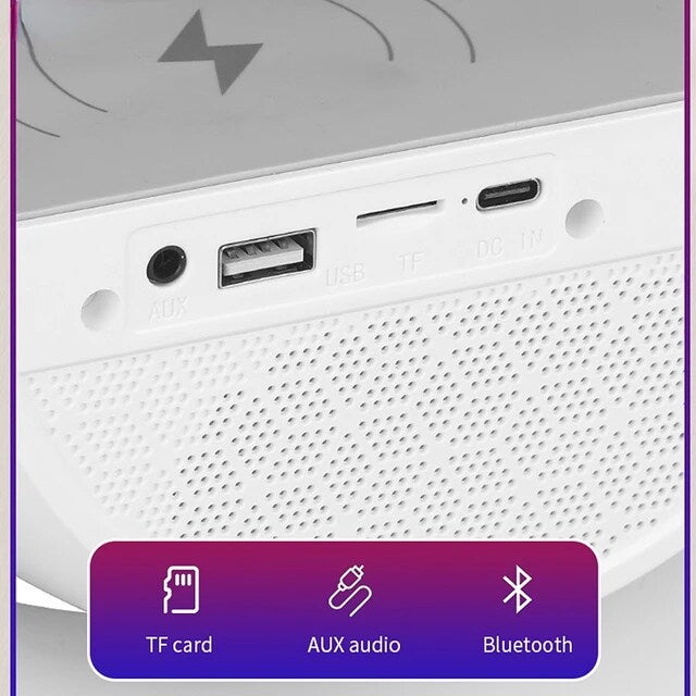 Wireless Charging Bedside LED Night Light, Bluetooth Speaker Lamp BT2301 - Medaid International