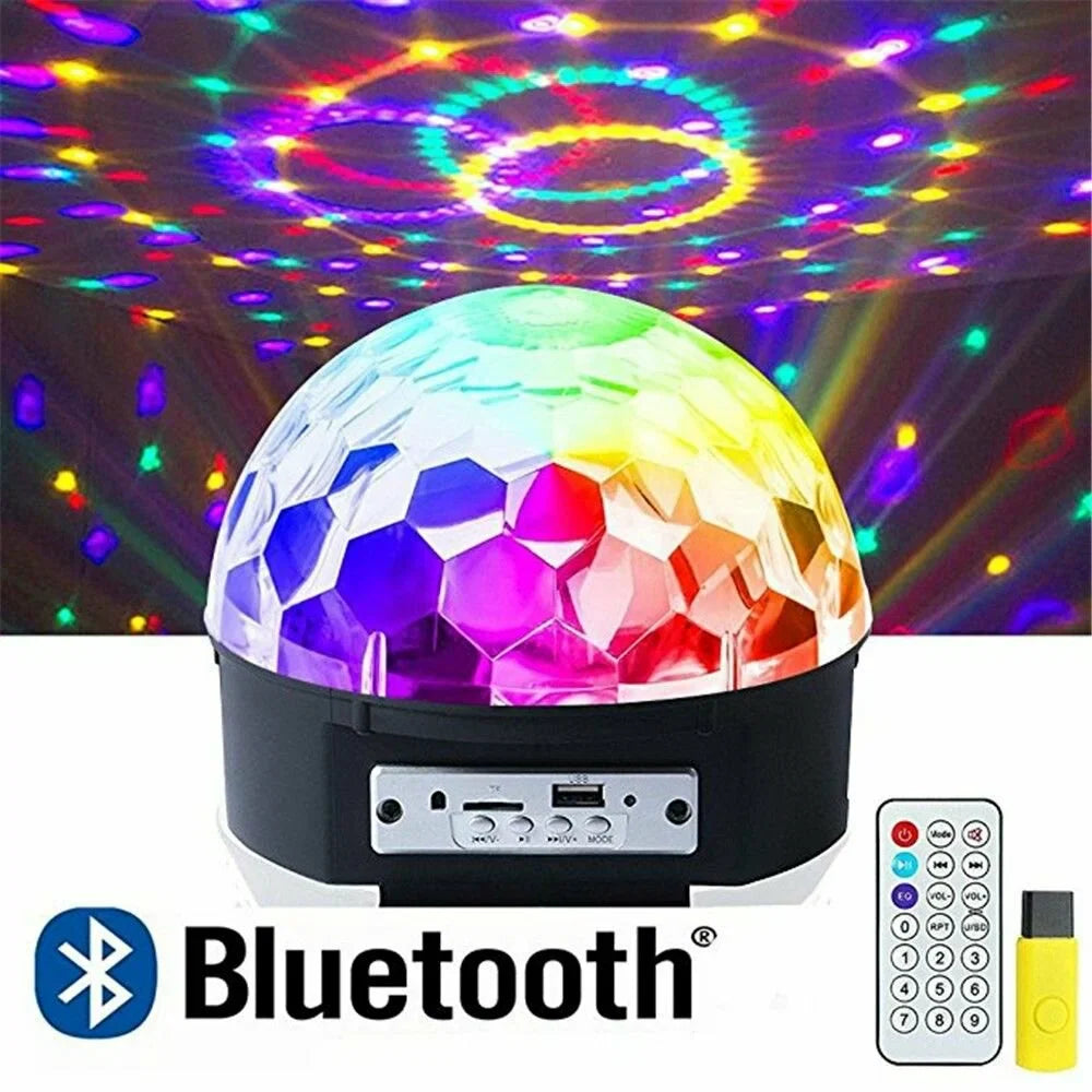 Bluetooth MP3 LED Disco Light Crystal Magic Ball Rotating Stage Lamp - Medaid International