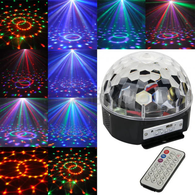 Bluetooth MP3 LED Disco Light Crystal Magic Ball Rotating Stage Lamp - Medaid International