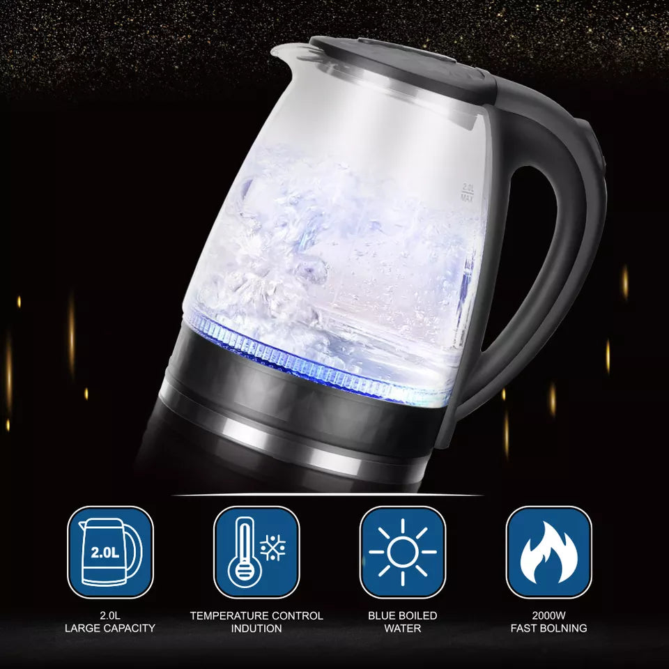 Raf Glass 2 Litre Electric Kettle Heater R7865 - Medaid International