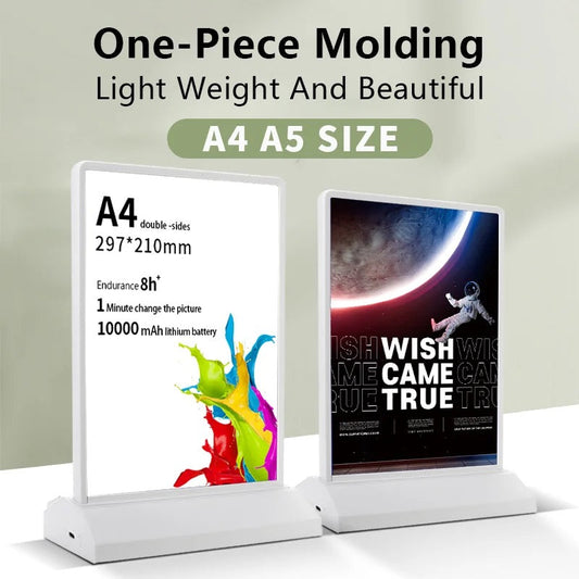 Rechargeable A4 desktop advertising light box
Acrylic Flashing Led Table Menu Restaurant Card
Display Holder Stand - Medaid International