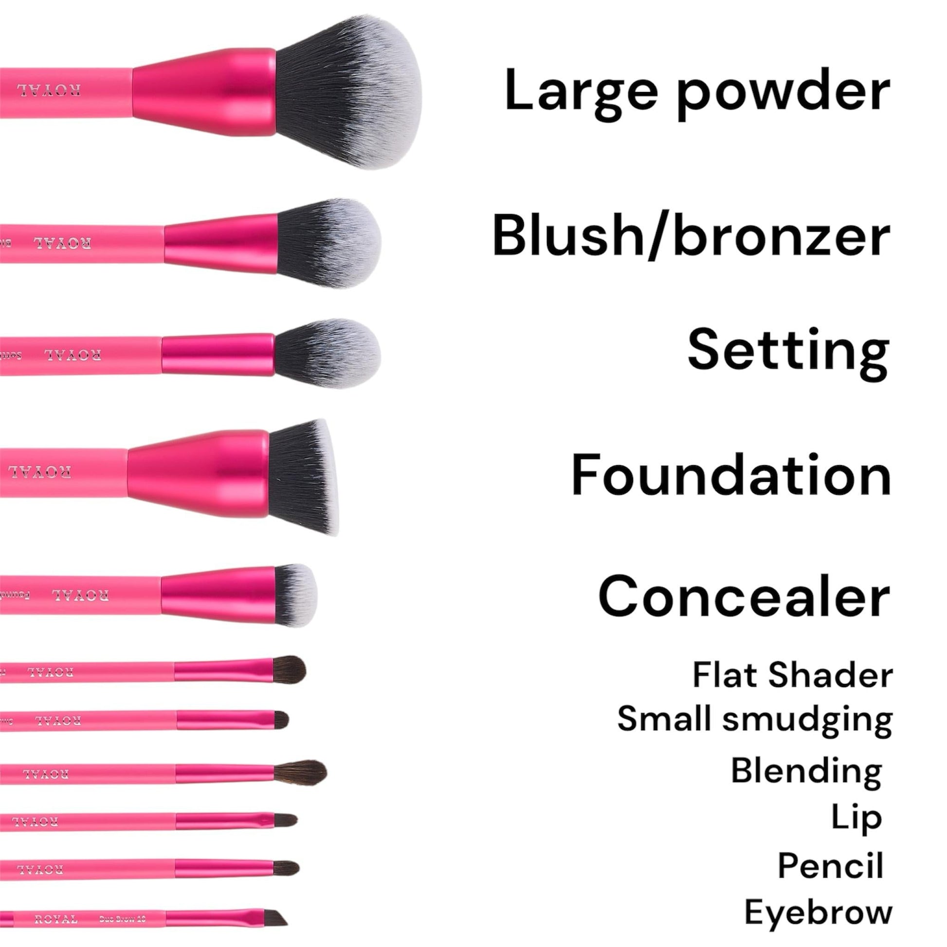 Royal Cosmetics Hot Pink 11 pieces Brush Set - Medaid International