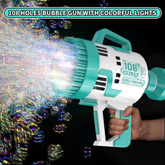 Bubble Gun 108 Holes With Colorful Lights For Kids Toys - Medaid International