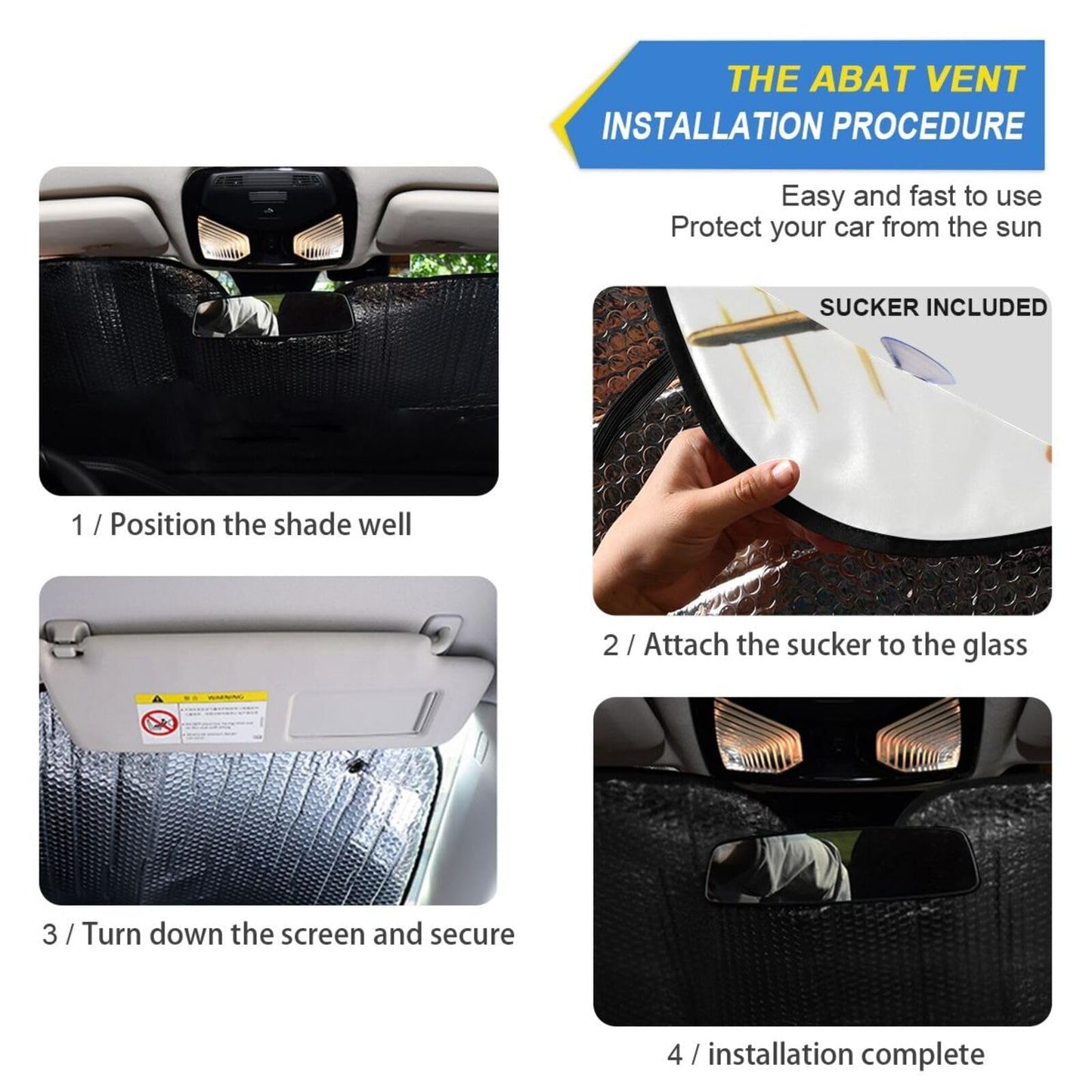 Car Windshield Sunshade Cactus Trucks Auto Blocks Sun Visor UV and Heat Reflector 60x130cm - Medaid International