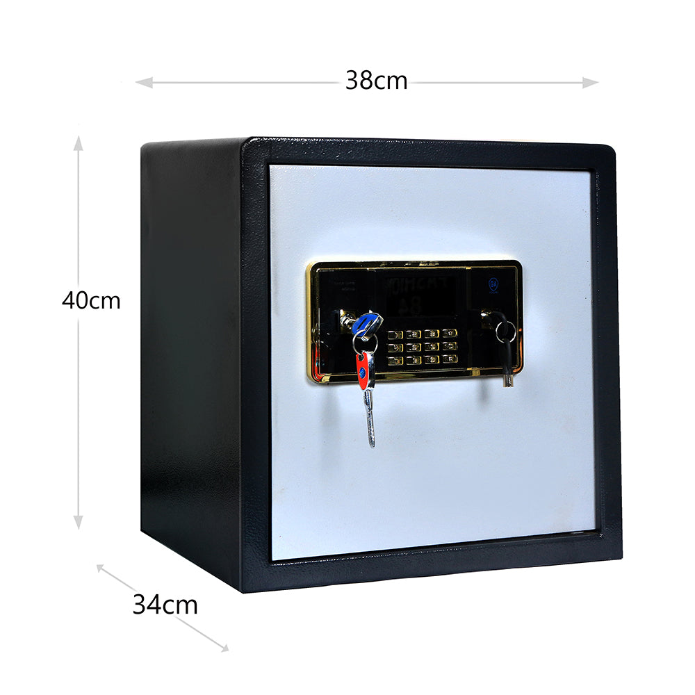 Metal, Digital Security Safe Box with Keypad and Key Locks, 16 kg - Medaid