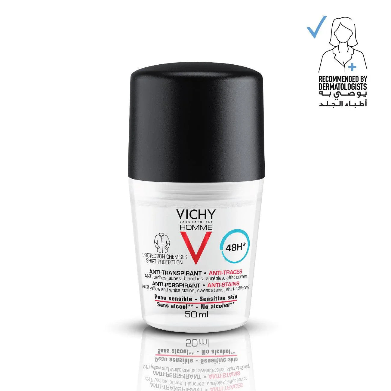 Vichy Homme 48H Anti-Perspirant Anti-Stains Deodorant - Medaid International