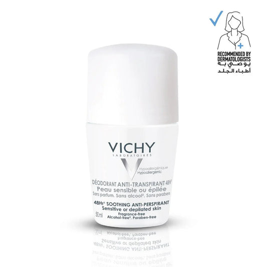 VICHY 48H Soothing Anti-Perspirant Roll-On - Sensitive or Depilated Skin - Medaid International