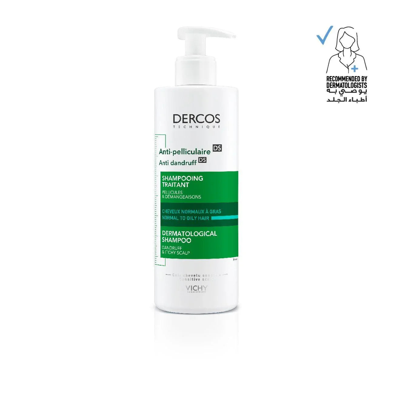 VICHY Dercos Anti-Dandruff DS Advanced Action Shampoo - Normal to Oily Hair - Medaid International