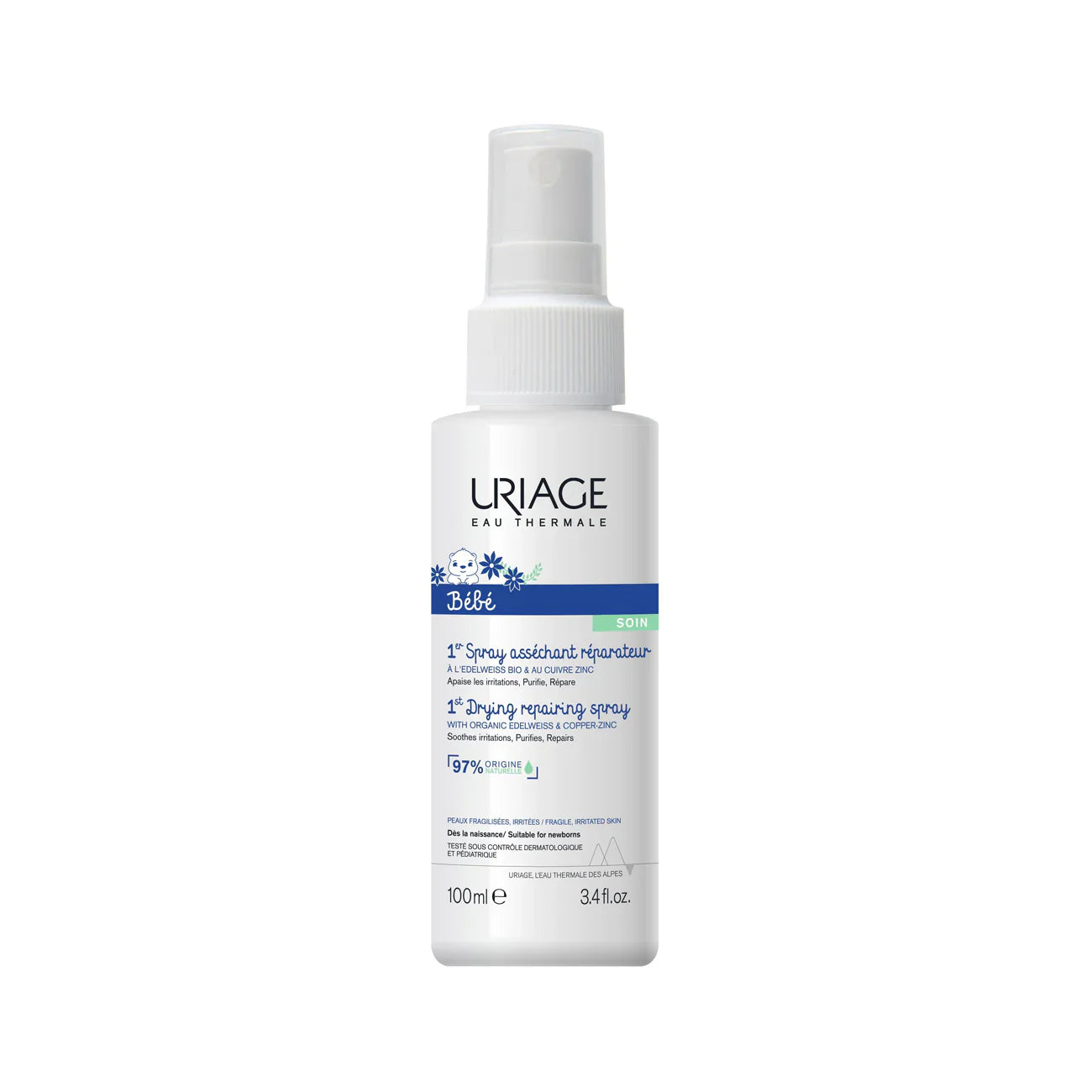 URIAGE BEBE 1st Cu-Zn+ Spray - Weakened and Irritated Skin, Oozing Areas, Skin Folds - Medaid International