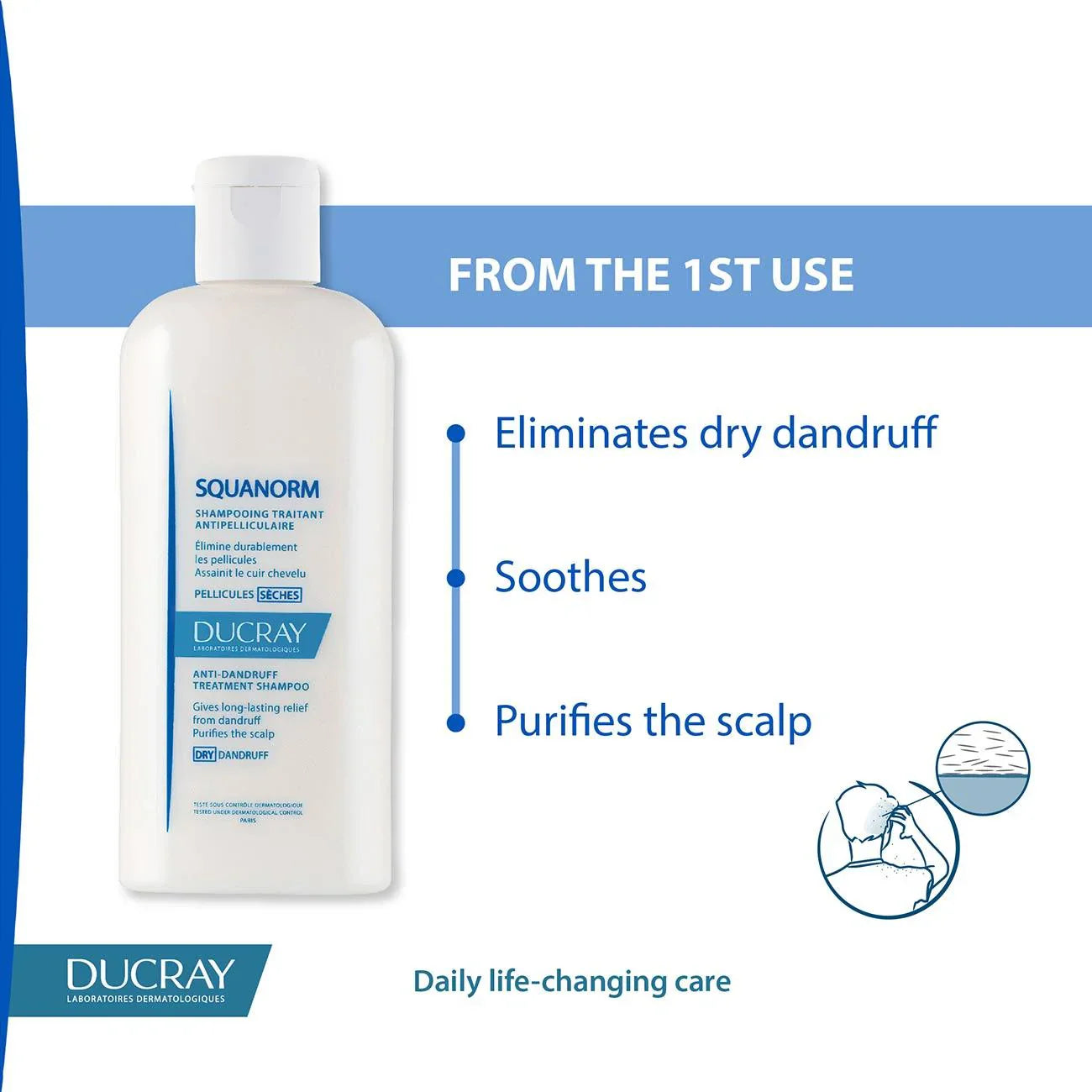 DUCRAY Squanorm Anti-Dandruff Treatment Shampoo - Dry Dandruff - Medaid International