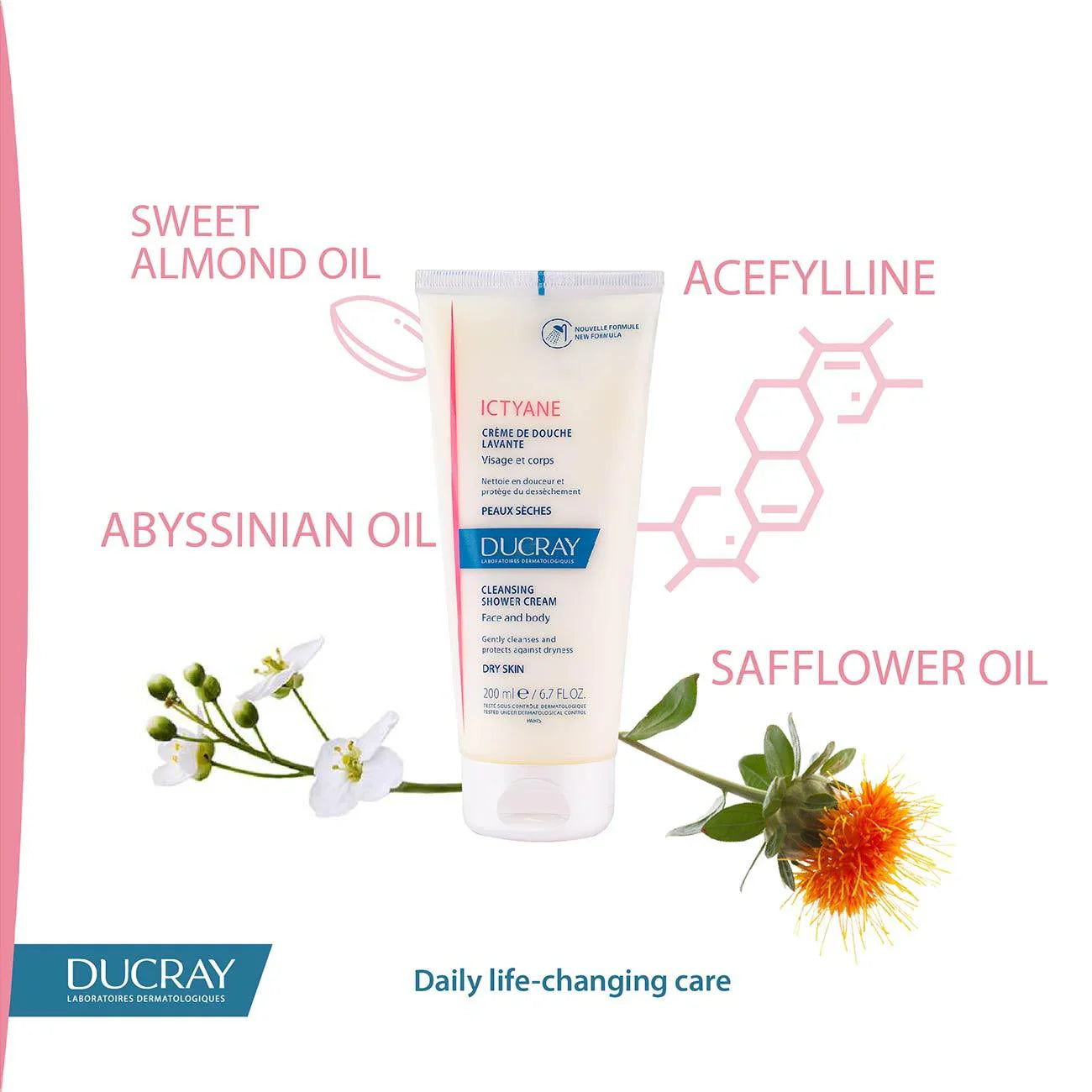 DUCRAY Ictyane Cleansing Shower Cream - Face and Body - 200ML - Medaid International