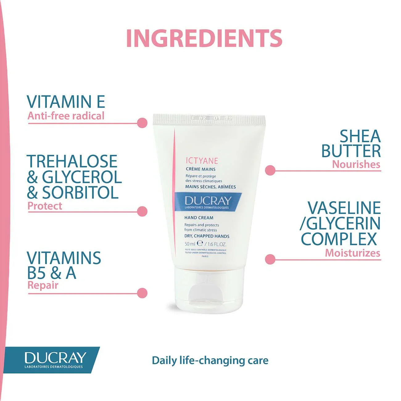 DUCRAY Ictyane Hand Cream - Dry, Chapped Hands - Medaid International