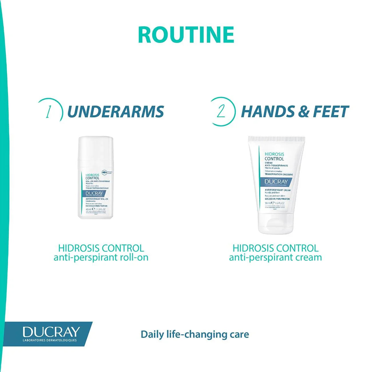 DUCRAY Hidrosis Control Antiperspirant Cream - Hands & Feet - Medaid International