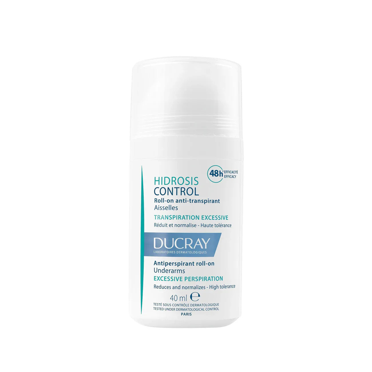 DUCRAY Hidrosis Control Antiperspirant Roll-On 48H Efficacy - Underarms, Excessive Perspiration - Medaid International
