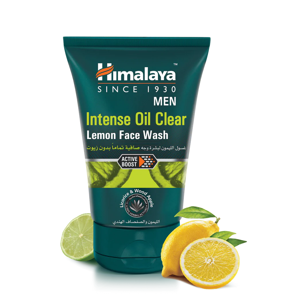 Himalaya Herbals Intense Oil Clear Lemon Mens Face Wash 100ml - Medaid