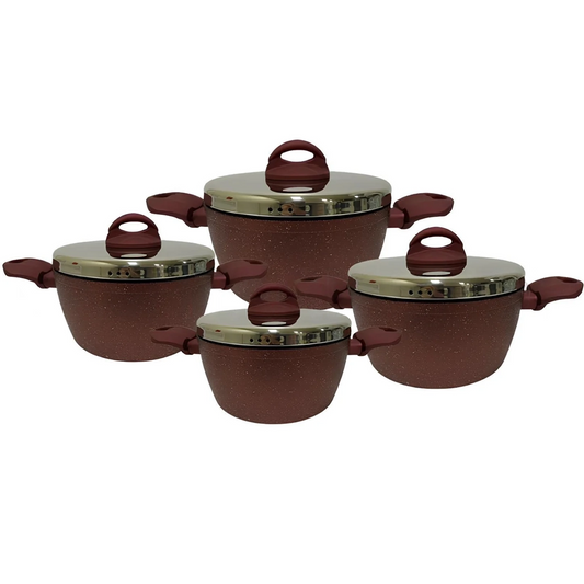 Granite Lava Stone 4-Pot Cookware Set | طقم قدور للطبخ - Medaid International