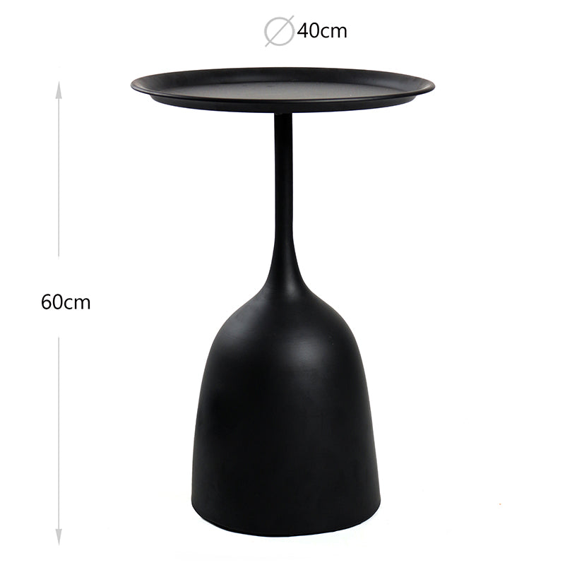 60 CM Iron Black Matte Side Table Coffee Table and Decorative Accent for Living Room Bedroom Home Decor - Medaid - Lebanon