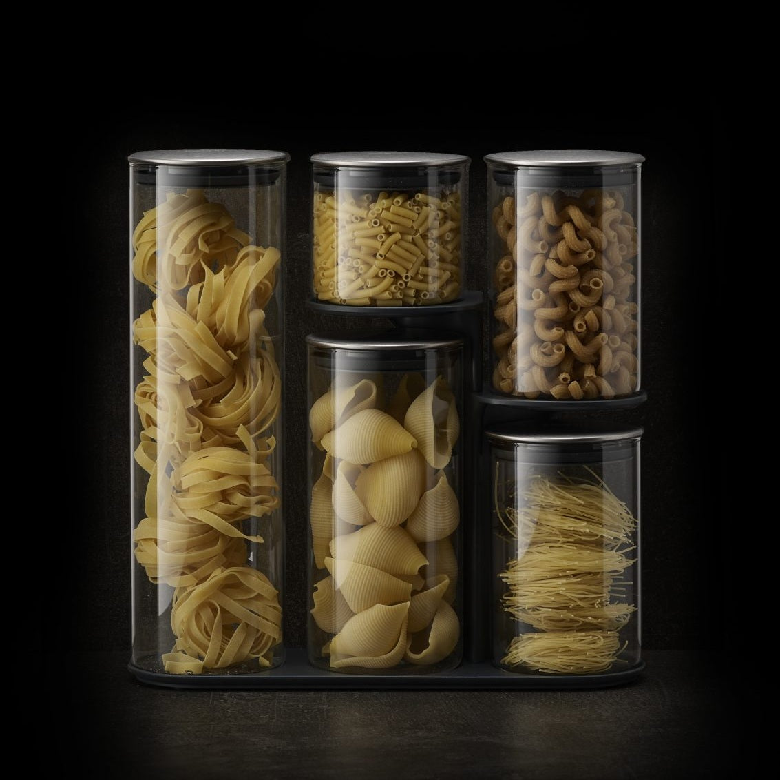 Joseph Joseph Podium 100 5 PCS Glass Storage Jar Set W/Stand - Medaid International
