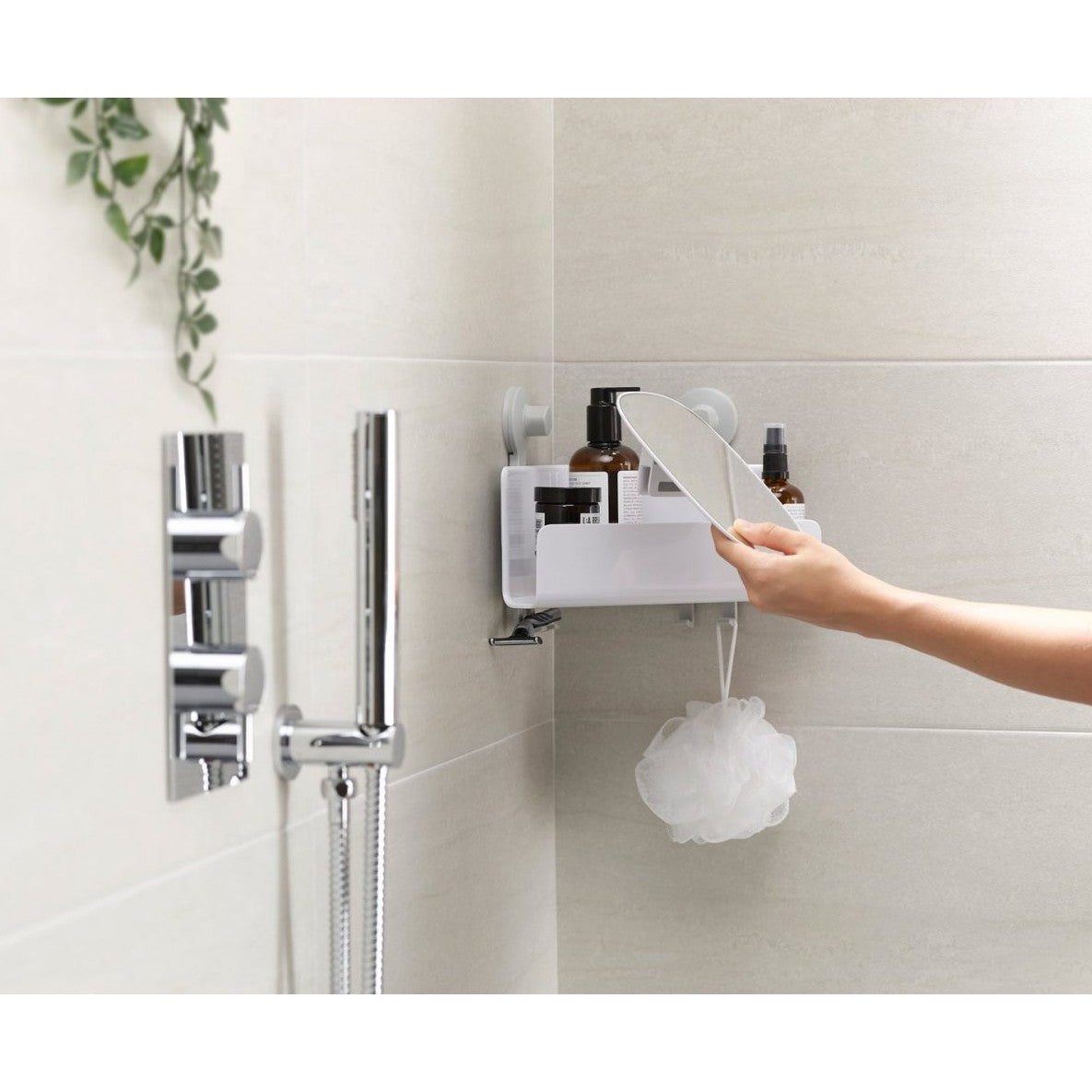 Joseph Joseph EasyStore Corner Shower Shelf with Removable Mirror - Medaid International