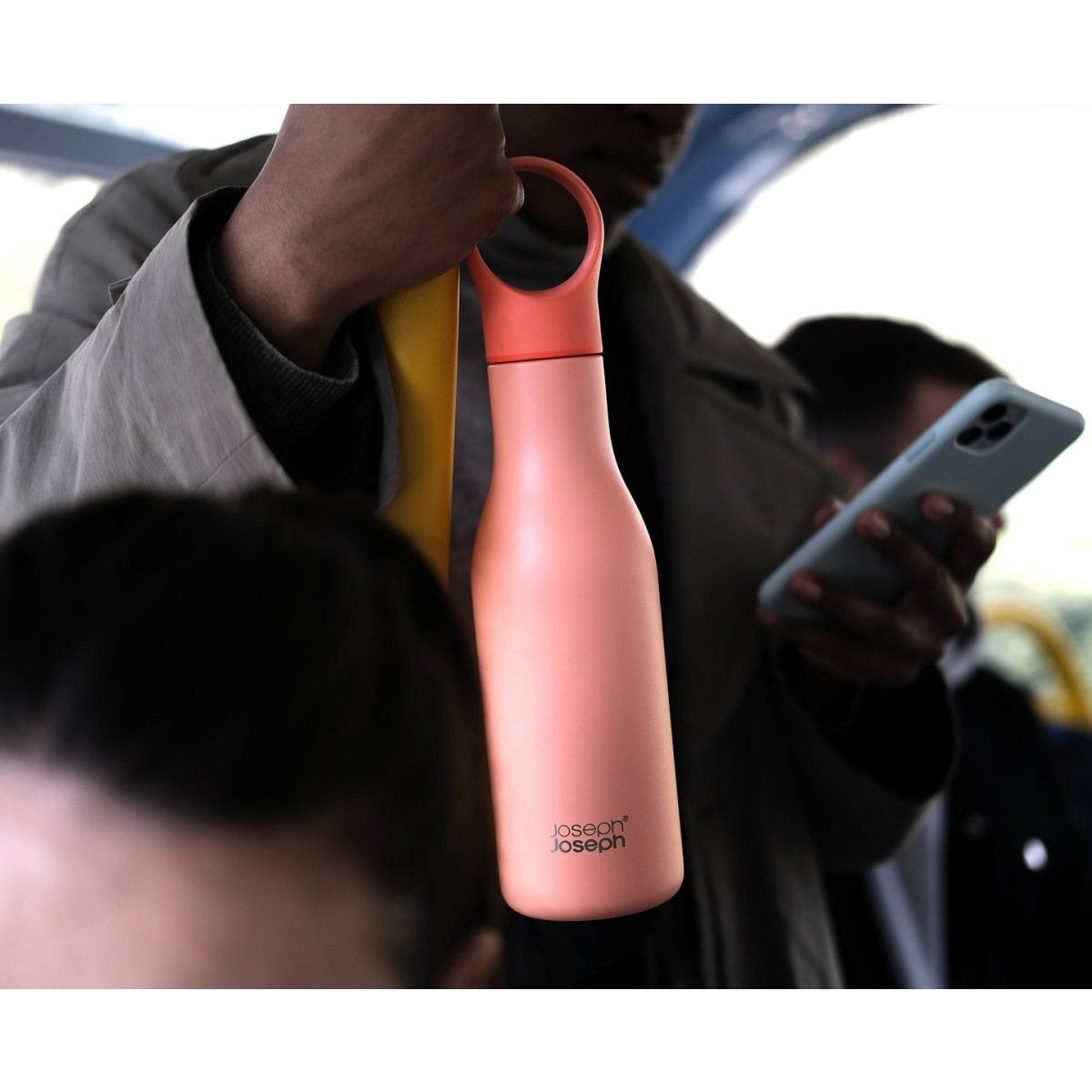 Joseph Joseph Loop™ 500ml Stainless-steel Vacuum Insulated Water Bottle Coral - Medaid International