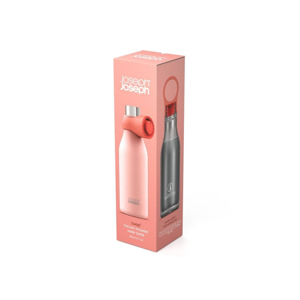 Joseph Joseph Loop™ 500ml Stainless-steel Vacuum Insulated Water Bottle Coral - Medaid International