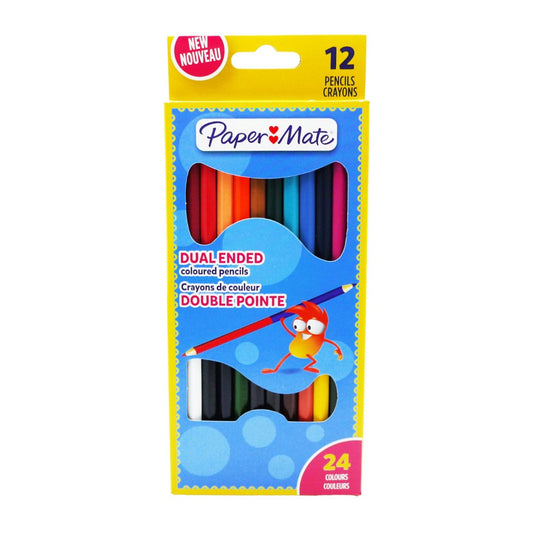 PAPERMATE COLOURING PENCILS TWIN TIP 12pk - Medaid International