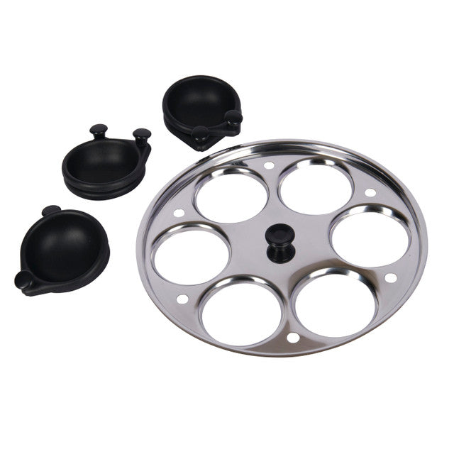Stainless Steel 6-Hole Egg Poacher, 28cm - Medaid International