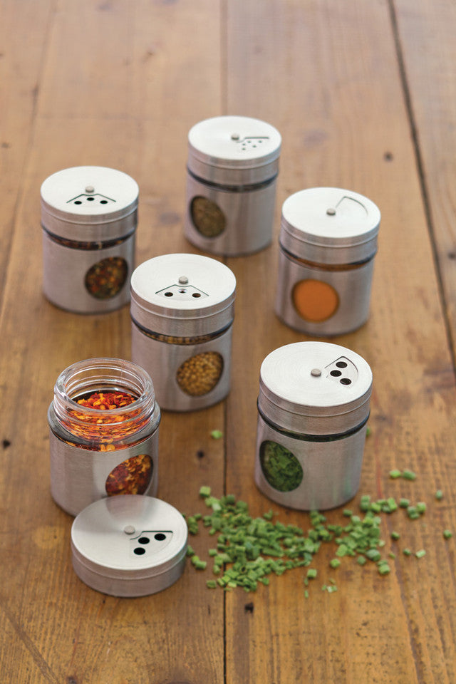 Home Made Set of 6 Stainless Steel Spice Jars - Medaid International