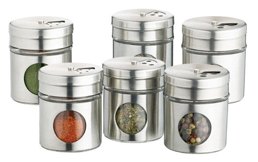 Home Made Set of 6 Stainless Steel Spice Jars - Medaid International