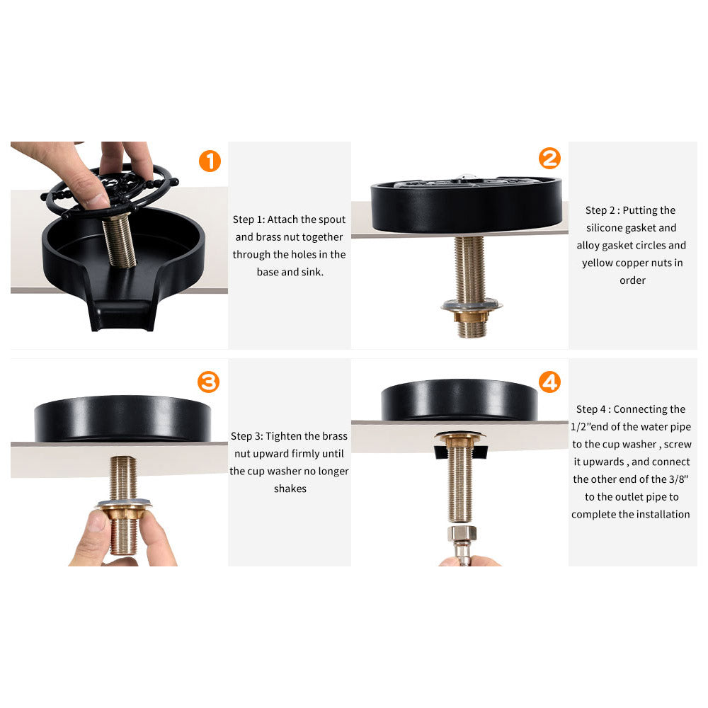 Faucet Glass Washer Cleaner Attachment Accessory for Bar Sink - Medaid International