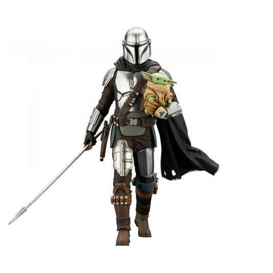 Star Wars The Mandalorian - Mandalorian And Grogu With Beskar Staff Artfx+ Statue By Kotobukiya - Medaid International