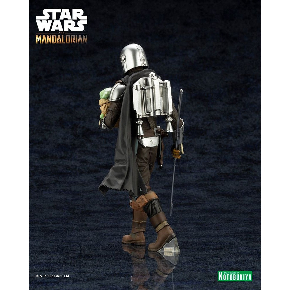 Star Wars The Mandalorian - Mandalorian And Grogu With Beskar Staff Artfx+ Statue By Kotobukiya - Medaid International