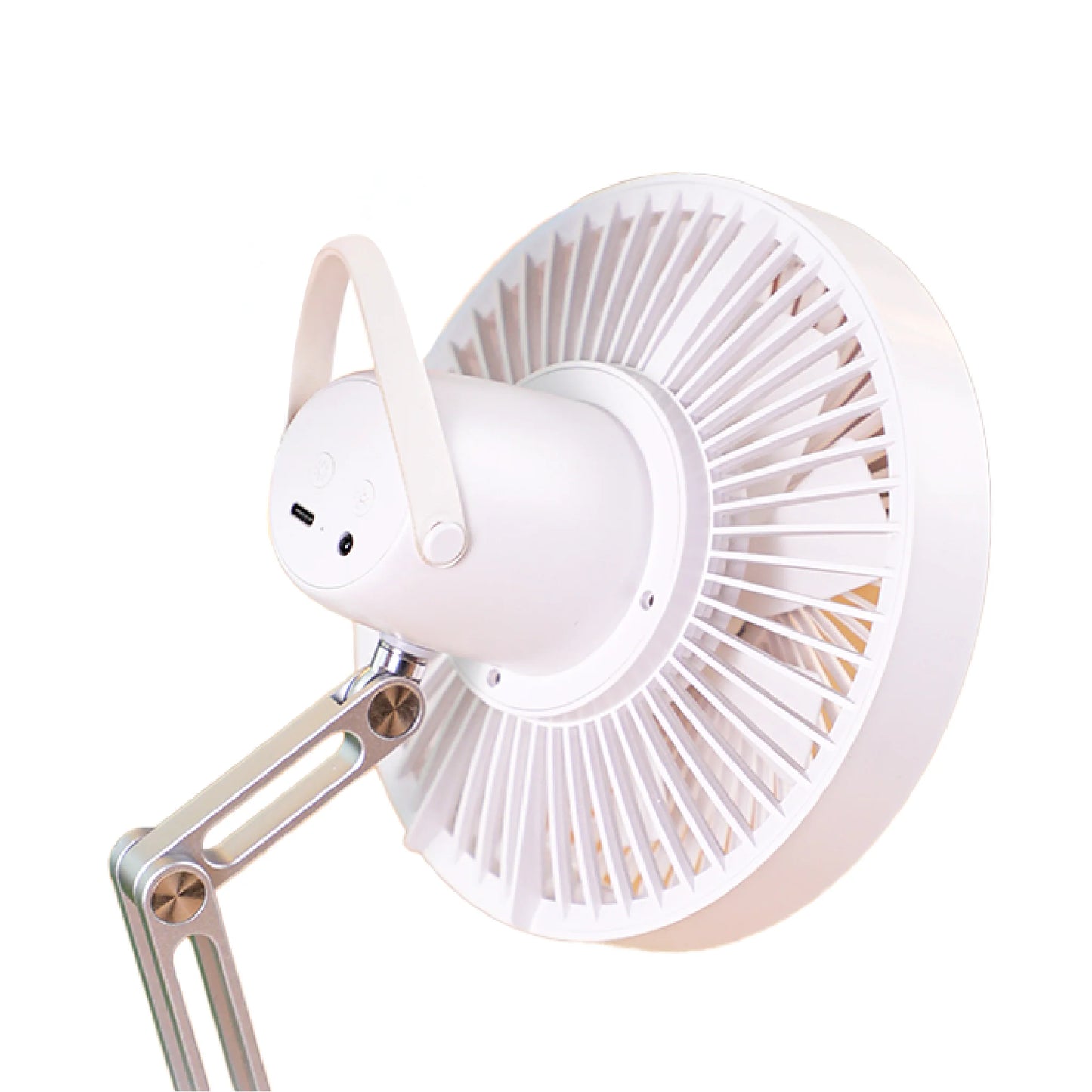 L08F Foldable Desk Fan Holder with LED Light – Portable & Adjustable