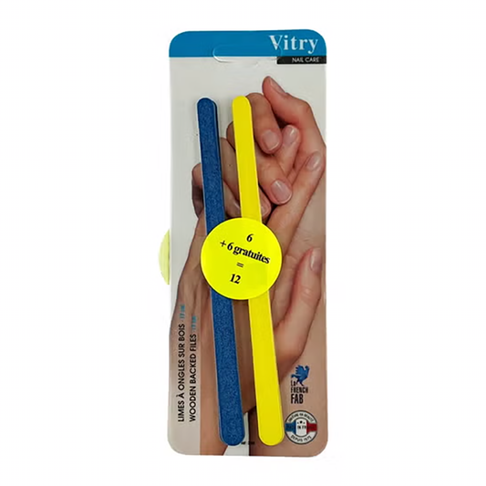 12 Wooden Backed Nail Files 17cm including 6 Free Files - Medaid International