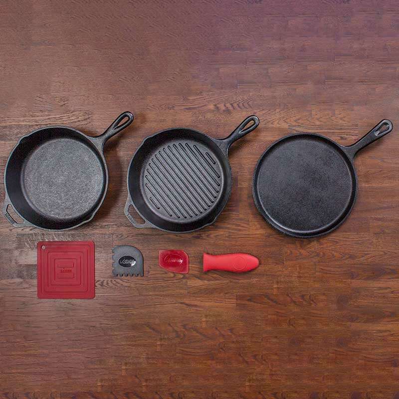 Seasoned Cast Iron Pan Set Set of 3 - Medaid International