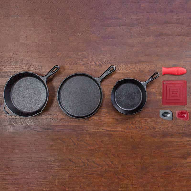 Lodge Seasoned Cast Iron Pan Set of 3 - Medaid International