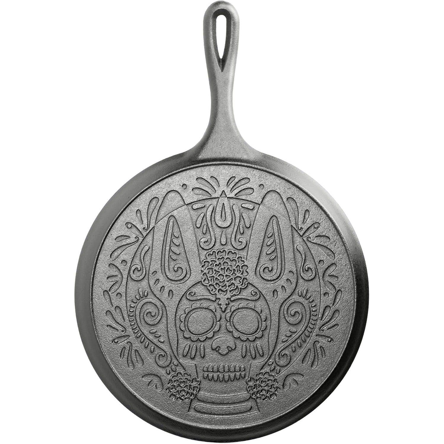Day of the Dead 27cm Sugar Skull Cast Iron Griddle - Medaid International
