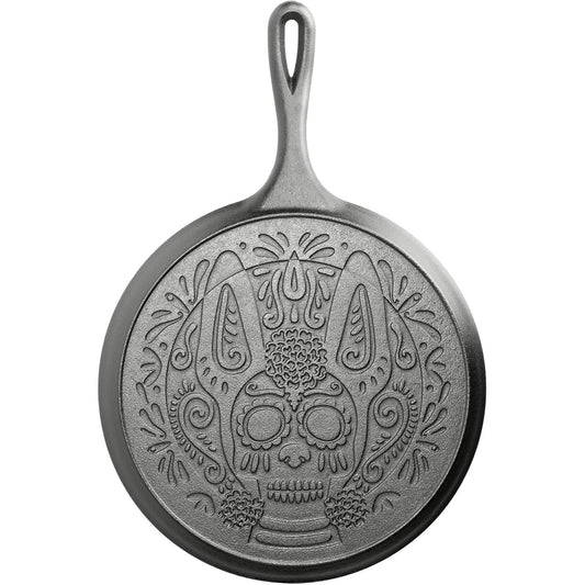 Day of the Dead 27cm Sugar Skull Cast Iron Griddle - Medaid International