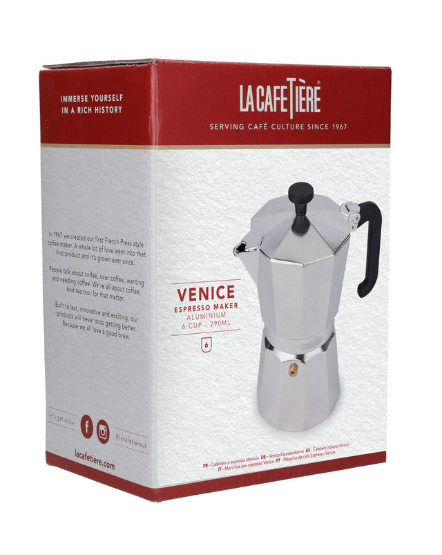 La Cafeti√®re Venice Aluminium Espresso Maker, 6-Cup - Medaid International