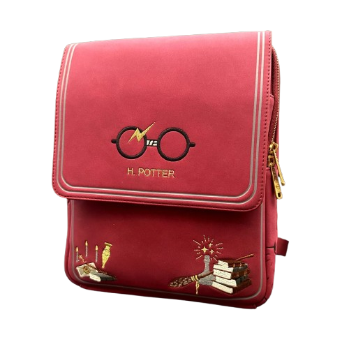 Loungefly! Leather: Harry Potter Large Flap Embroidered Glasses Mini Backpack - Medaid International