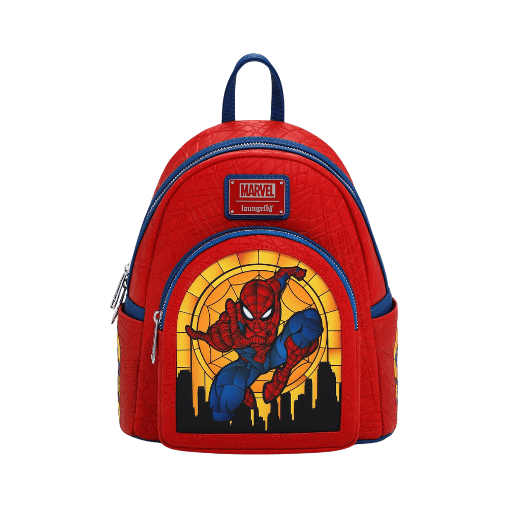 Loungefly! Leather: Marvel Spider-man Stained Glass Mini Backpack - Medaid International