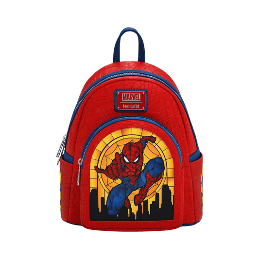 Loungefly! Leather: Marvel Spider-man Stained Glass Mini Backpack - Medaid International