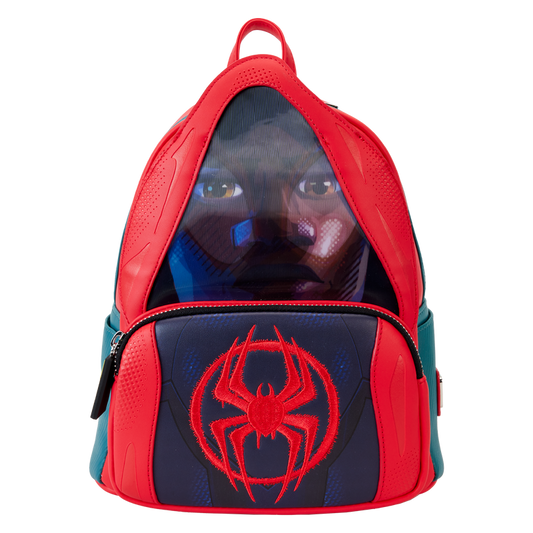 Loungefly! Leather: Marvel Spiderverse Miles Morales Hoody Cosplay Mini Backpack - Medaid International