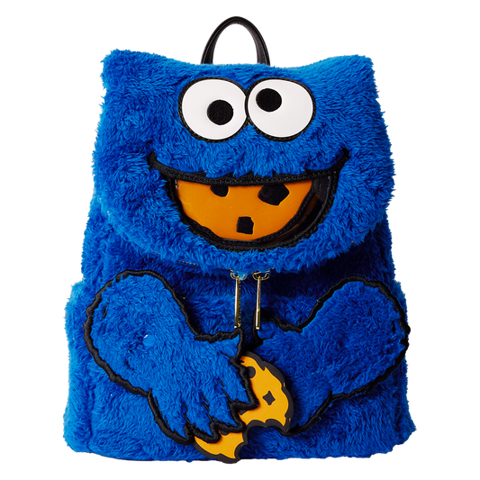 Loungefly! Leather: Sesame Street Cookie Monster Plush Mini Backpack - Medaid International
