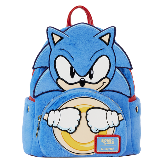 Loungefly! Leather: Sega Sonic The Hedgehog Classic Cosplay Mini Backpack - Medaid International
